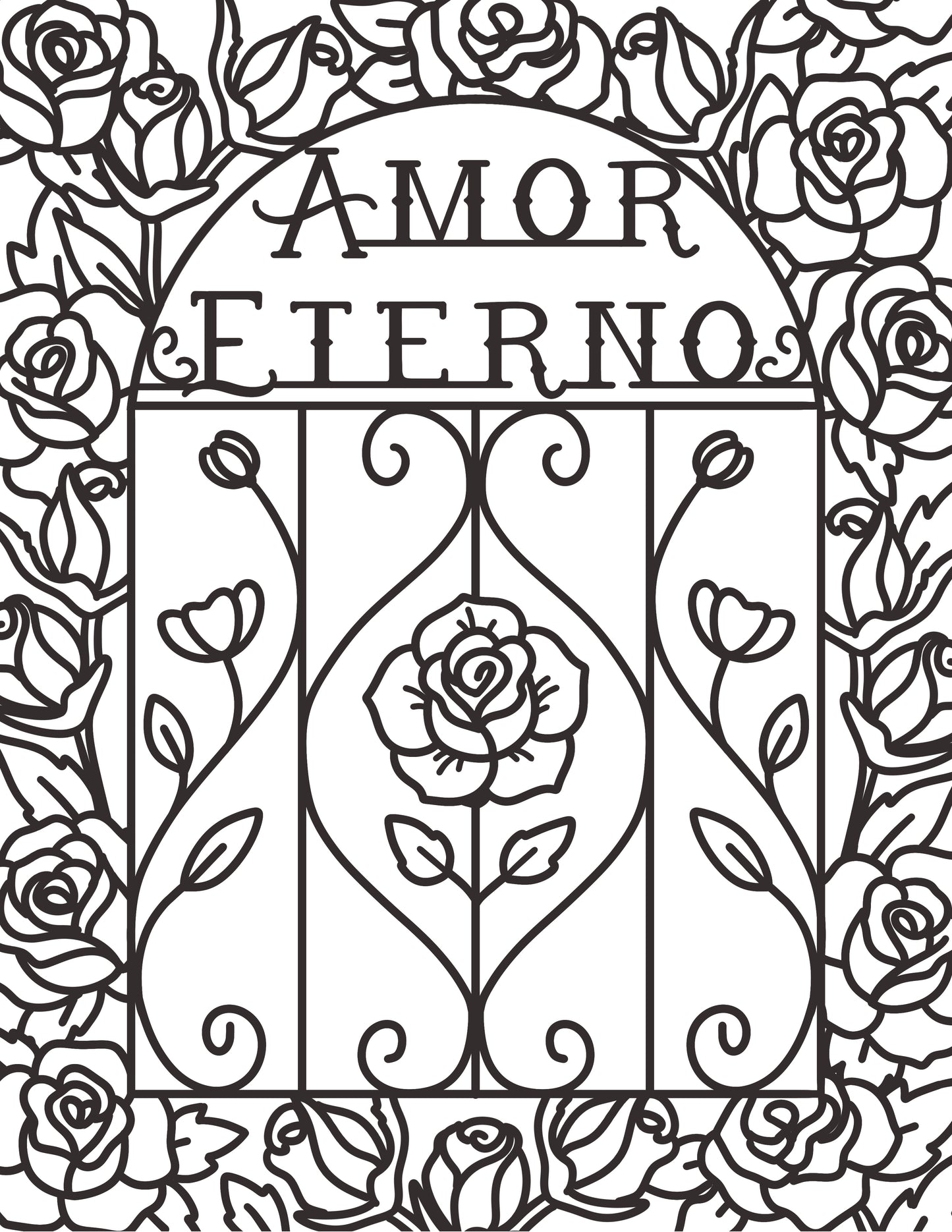 Free Digital Download: Mexican Wrought Iron Art Coloring Page