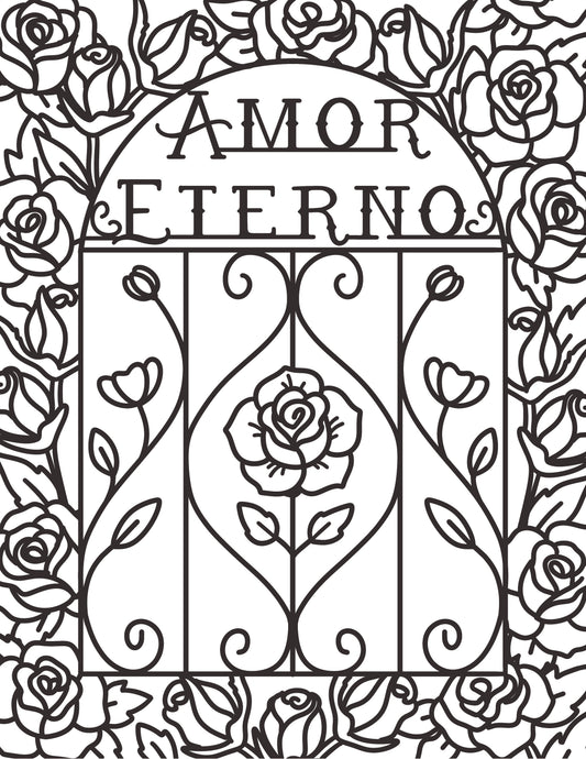 Free Digital Download: Mexican Wrought Iron Art Coloring Page